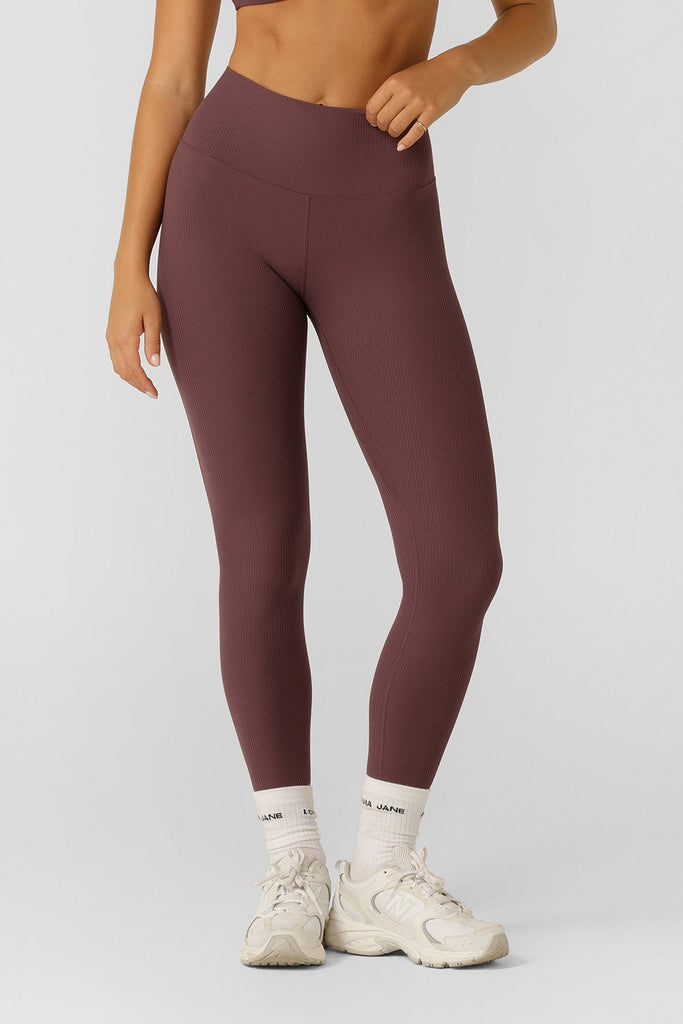 Irresistable Luxe Rib Full Length Leggings | Amethyst Shadow