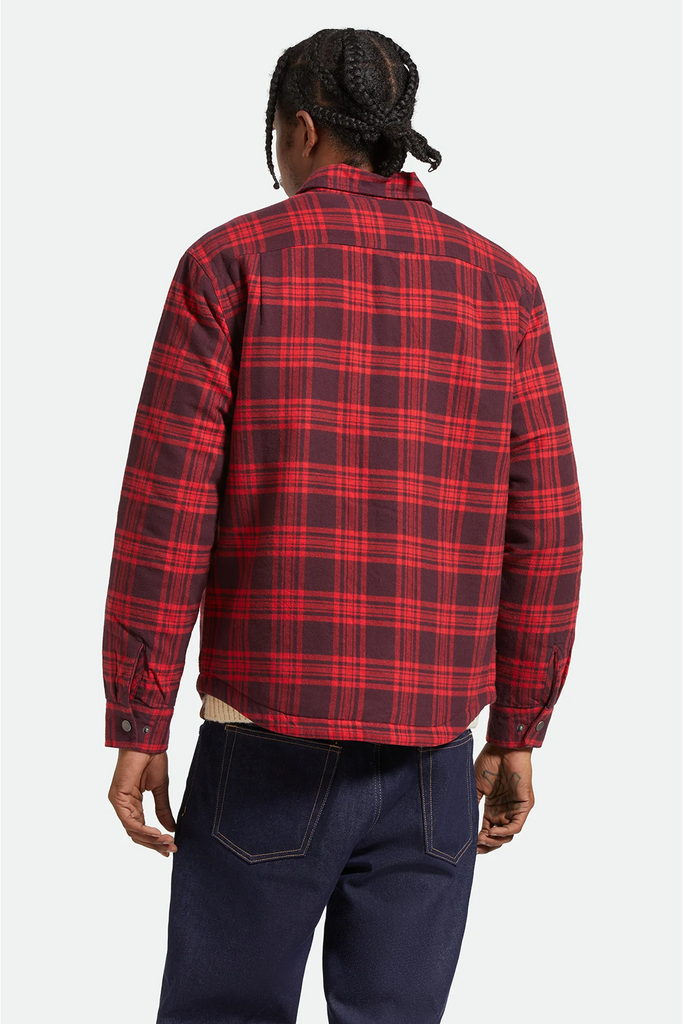 Bowery Quilted Flannel| Bright Red/Mahogany