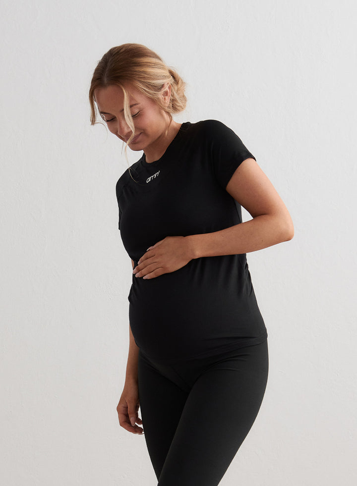 Soft Basic Maternity Short Sleeve |  Black