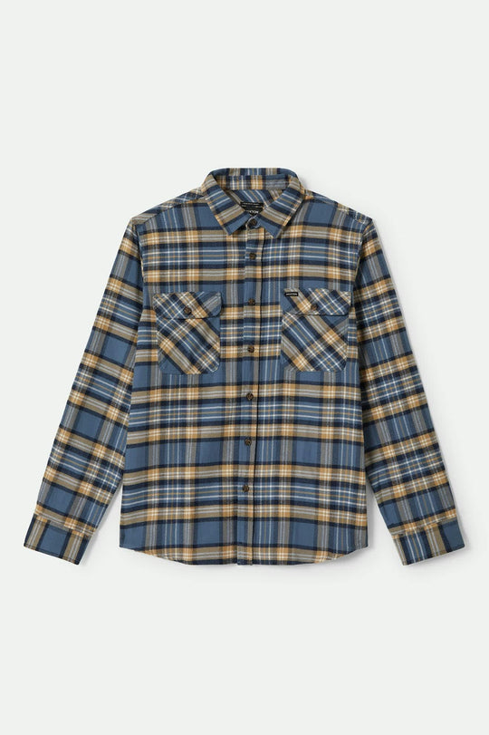 Bowery Flannel | Azure Blue/Washed Navy/Sand