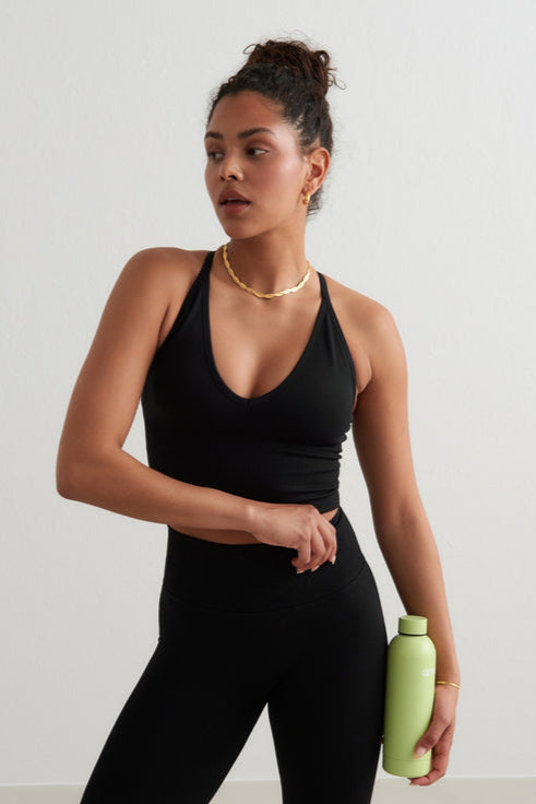 Shape Seamless Cross Back Bralette | Black