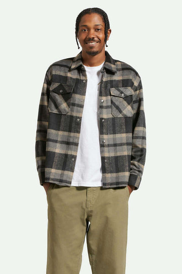 Selden Soft Brushed Flannel | Black/Charcoal