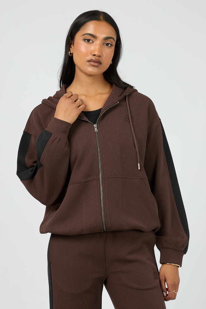 Lounge Zip Hood | Brown