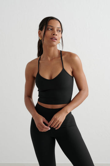 Ribbed Performance Bralette | Black