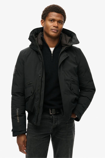 City Padded Bomber Jacket | Black