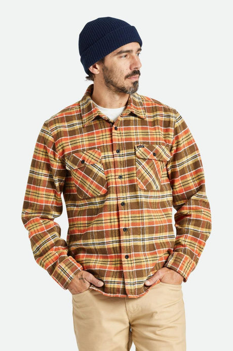 Bowery Heavy Weight LS Flannel | Desert Palm/Antlope/Burnt Red
