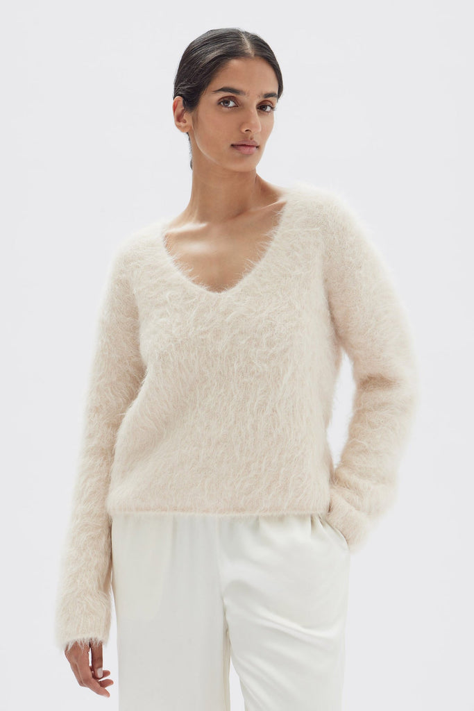 Hunter Alpaca V-Neck Knit | Cream