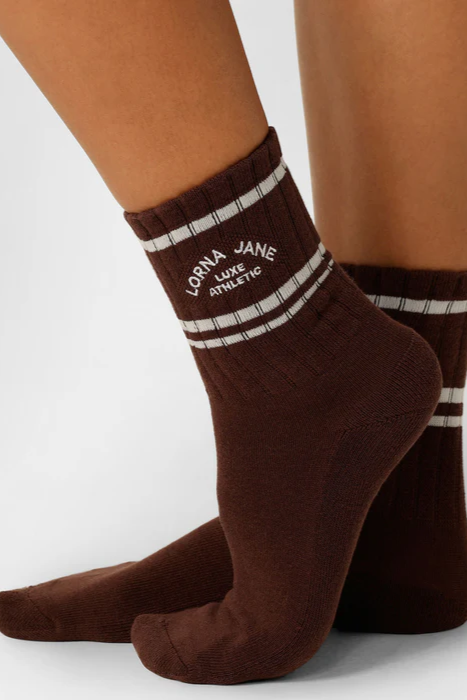 Lotus Crew Socks | Truffle Porcelain