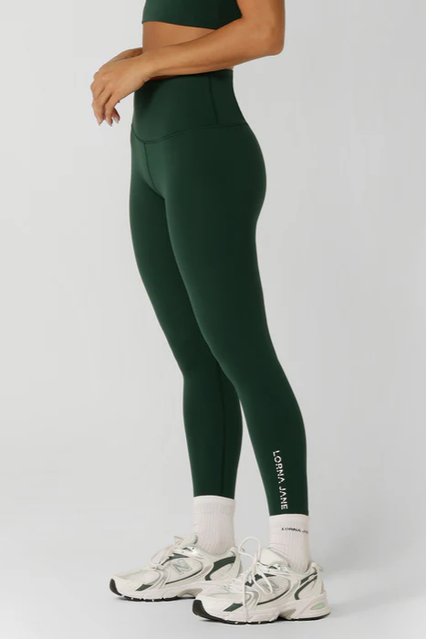 Lotus Phone Pocket Ankle Biter Leggings | Dark Green