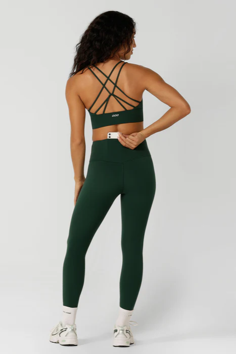 Lotus Phone Pocket Ankle Biter Leggings | Dark Green