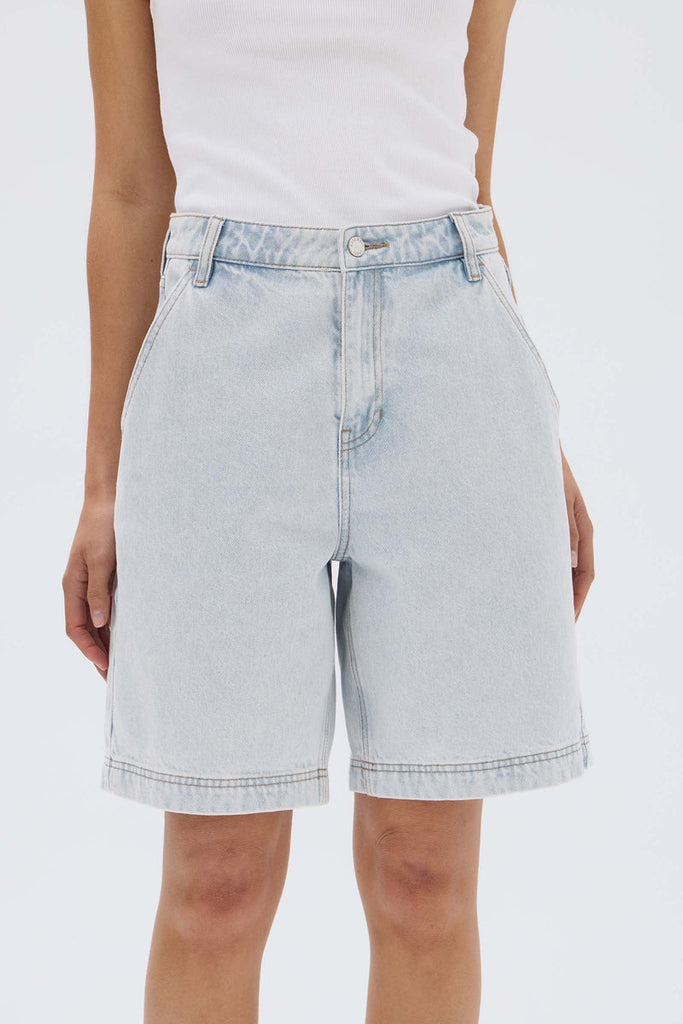 Longline Denim Short | Bleach