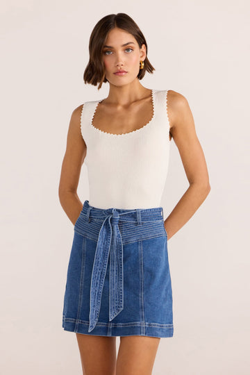 Ellis Denim Panel Mini Skirt | Denim