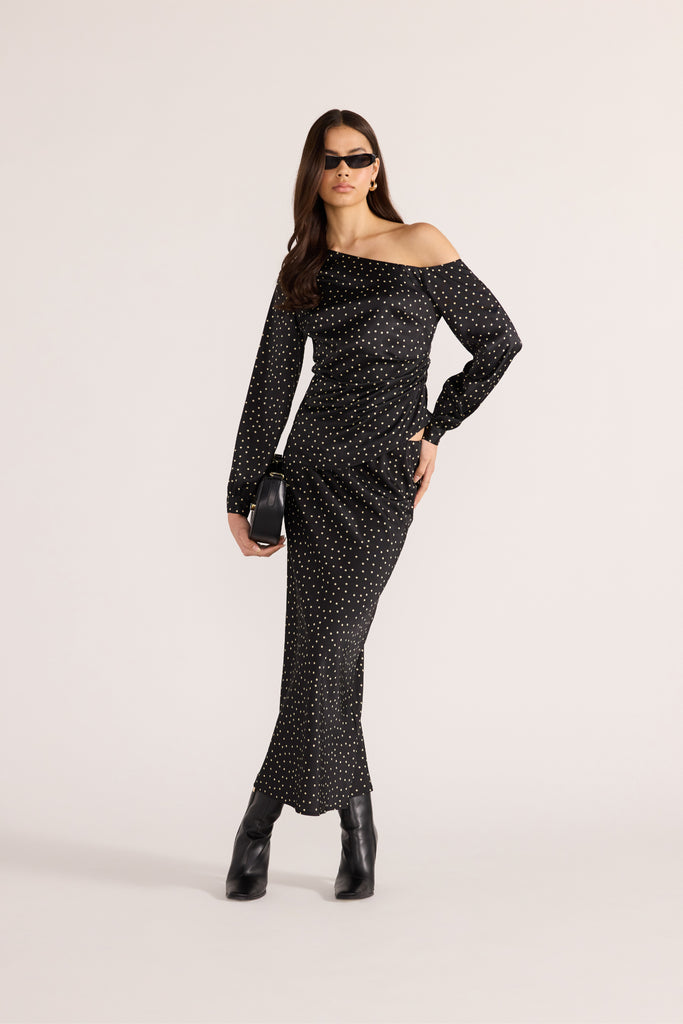 Jemma Polka Bias Midi Skirt