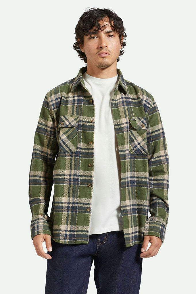 Bowery Flannel | Cypress Green/Navy/White