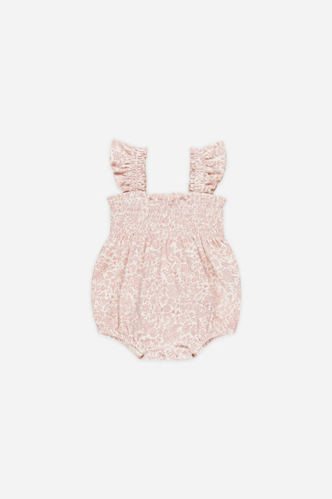 Smock Ruffle Slv Romper |Pink Blossom