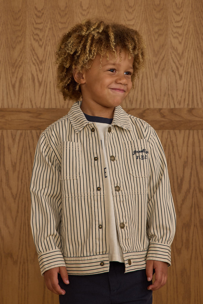 Chore Coat| Navy Pinstripe