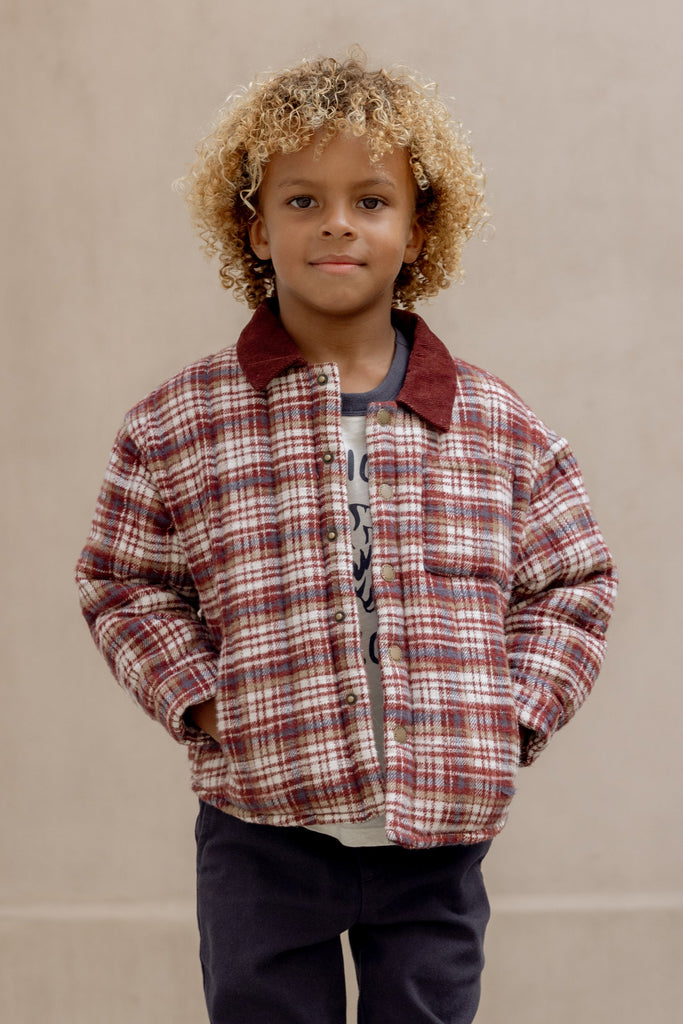 Nashville Quilted Jacket| Burgundy Plaid