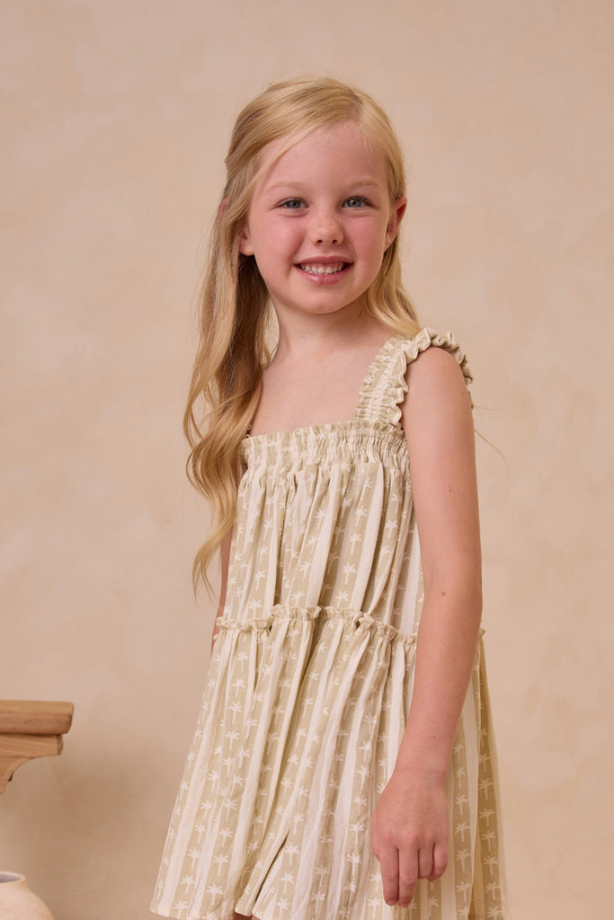 Cicily Dress Palm Stripe