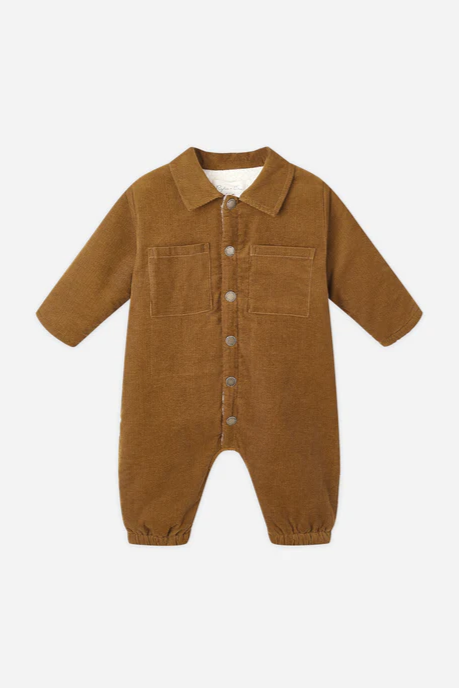 Cord Baby Jumpsuit| Golden