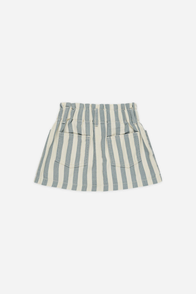 Denim Mini Skirt || Ocean Stripe