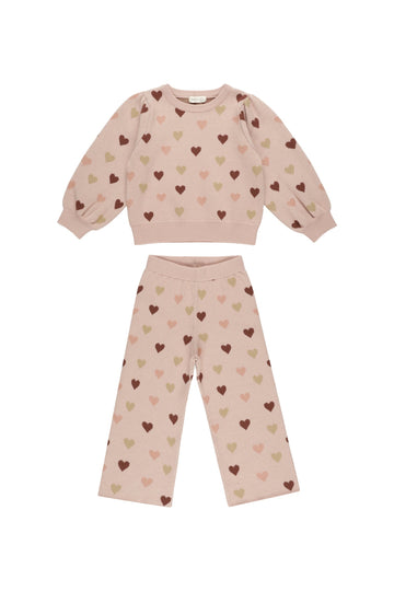 Jacquard Knit Set | Hearts Blush