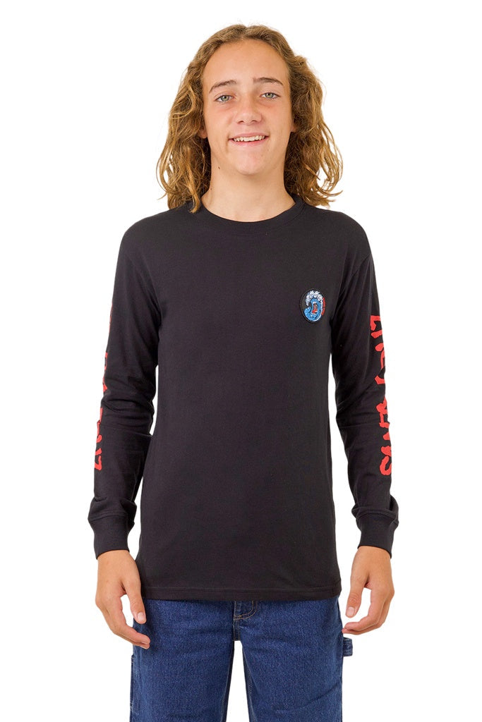 Screaming Waves Sleeves LS Tee | Black