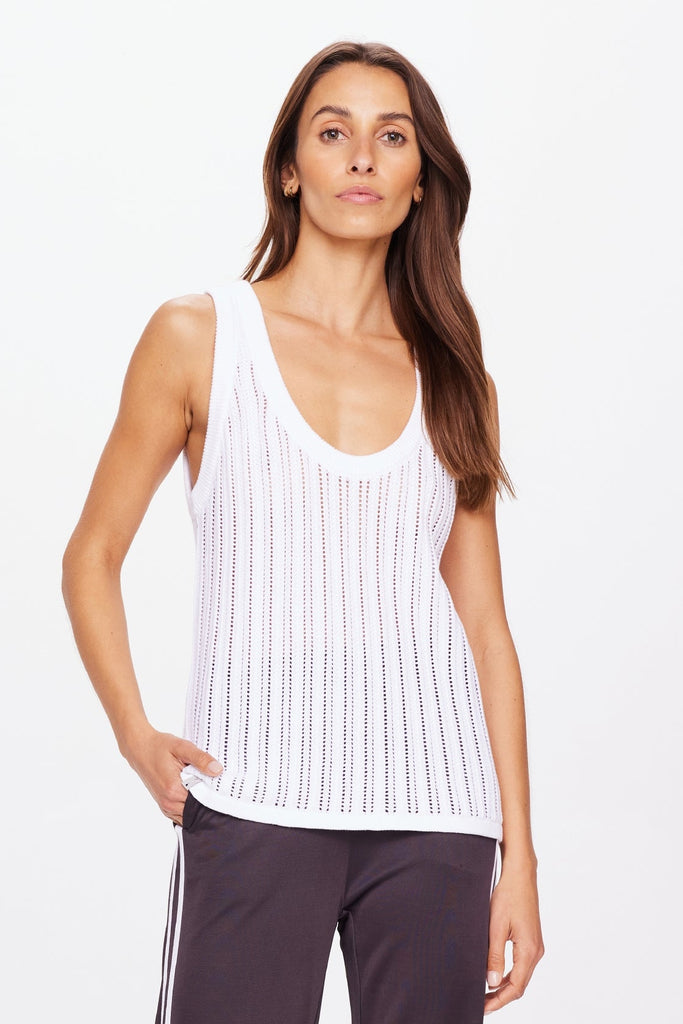 Muse Wales Knit Tank Top | White