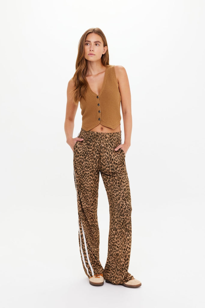 Babylon Button Knit Vest | Tan