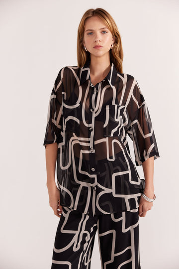 Vento Resort Shirt | Black/White