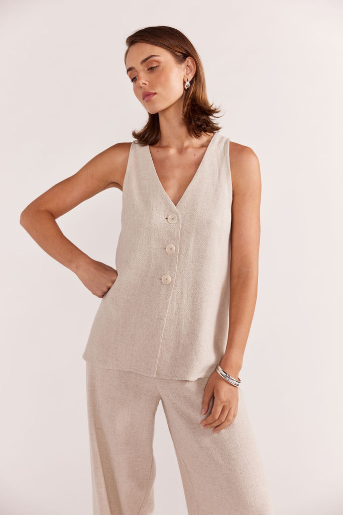 Alba Tunic Vest | Natural Marle