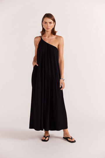 Eva One Shoulder Maxi Dress | Black