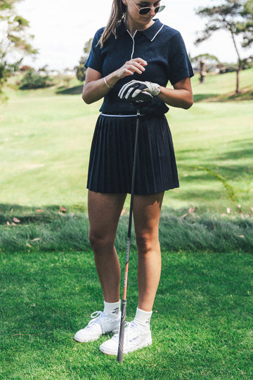 Birdie Pleated Golf Skort | Navy