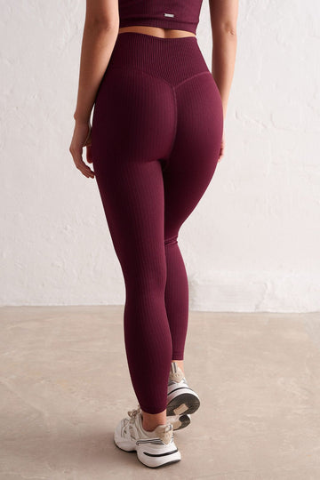 Ribbed Seamless Tight | Bordeaux