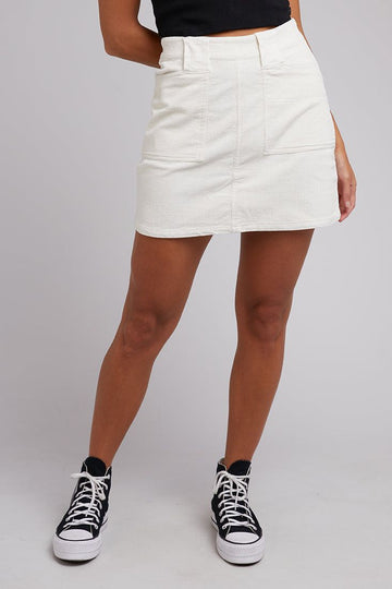 Belle Cord Skirt | Vintage White