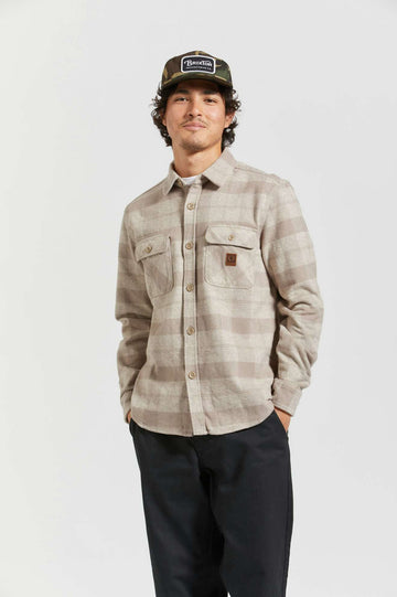 Bowery Heavy Weight LS Flannel | Off White/Cinder Grey