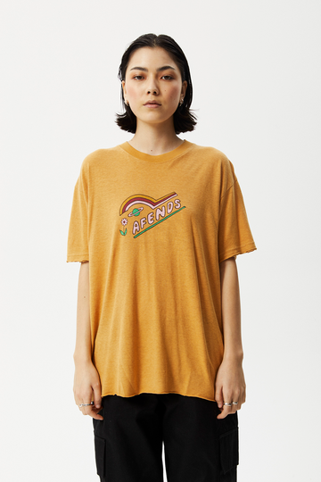 Day Dream Slay Oversized Graphic T-Shirt - Mustard