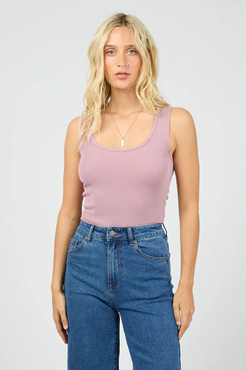 Washed Rib Scoop Neck Tank