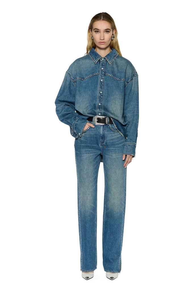 Oversized LS Shirt Studded