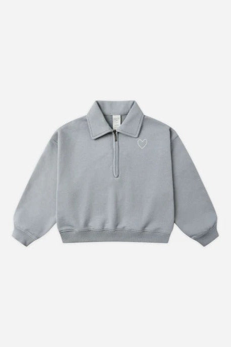 1/4 Zip Sweatshirt| Dusty Blue
