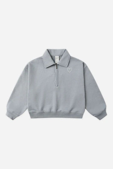 1/4 Zip Sweatshirt| Dusty Blue