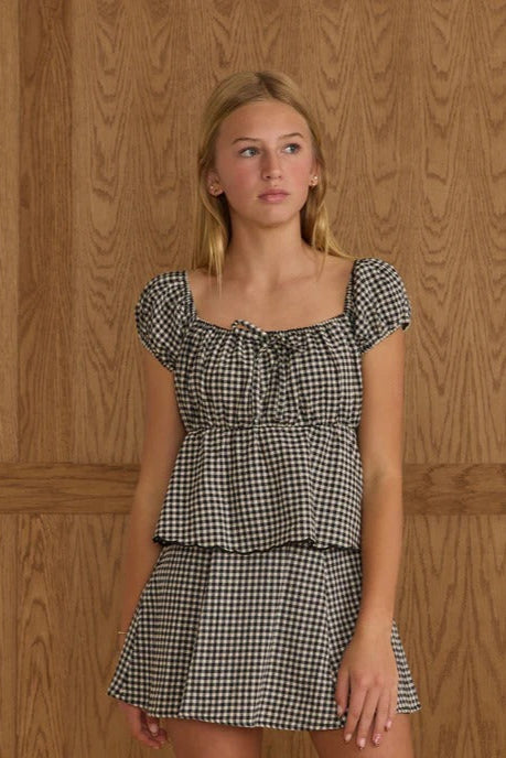 Rylan Top | Black Gingham