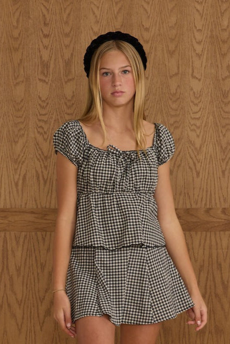 Rylan Top | Black Gingham