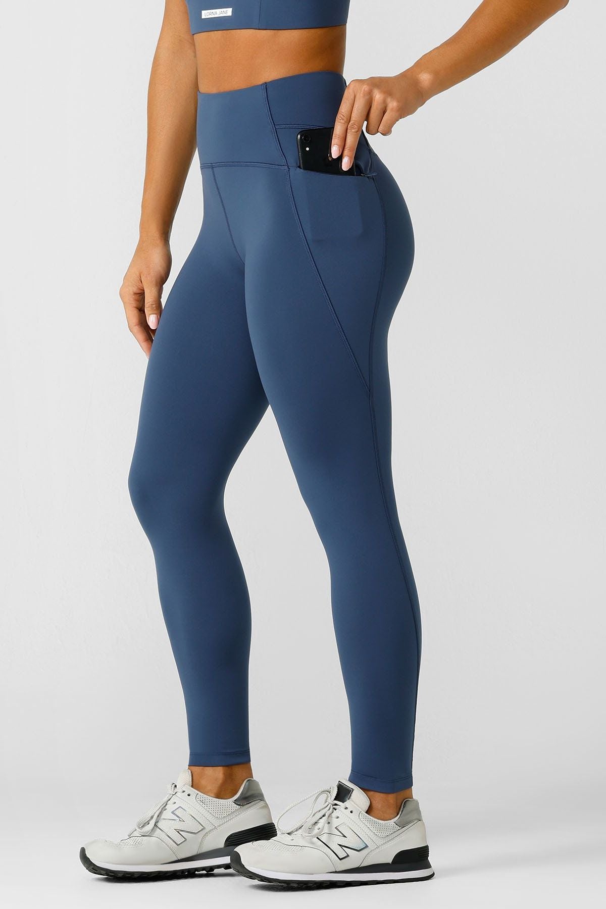 Speed Circuit No Chafe Ankle Biters Leggings, Academy Blue