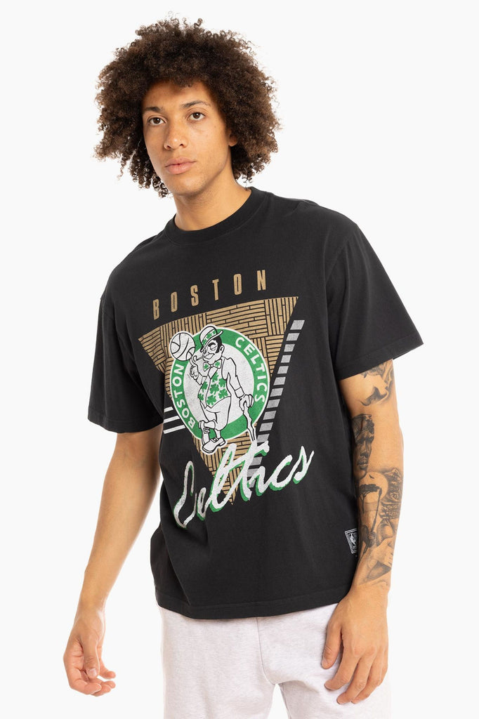 Boston Celtics Tri Logo Tee | Faded Black