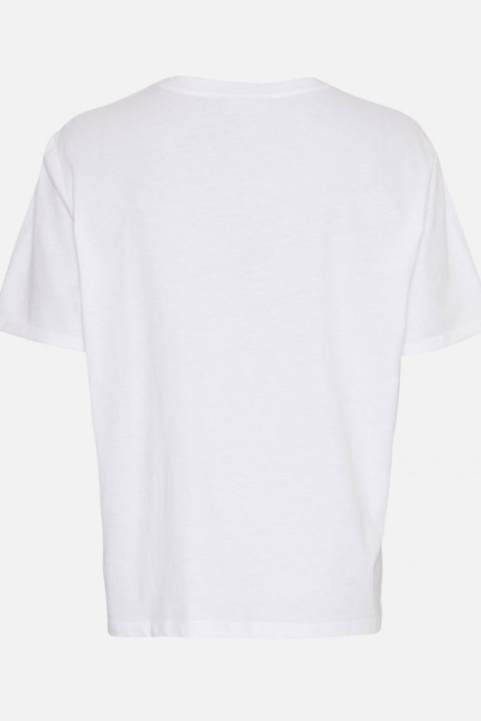 Terina Organic Small Logo Tee | White/Black