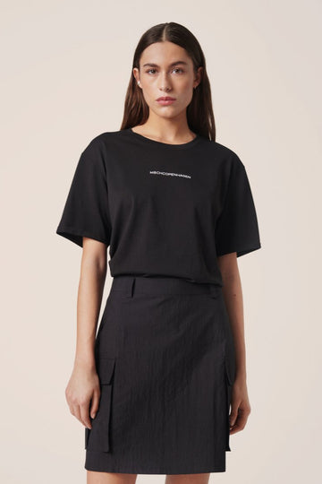 Terina Organic Small Logo Tee | Black/White