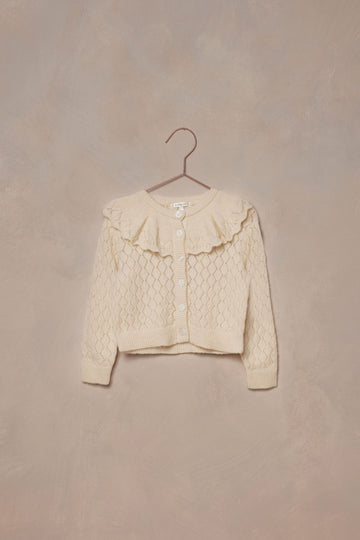 Ruffle Cardigan Sweater - Ecru