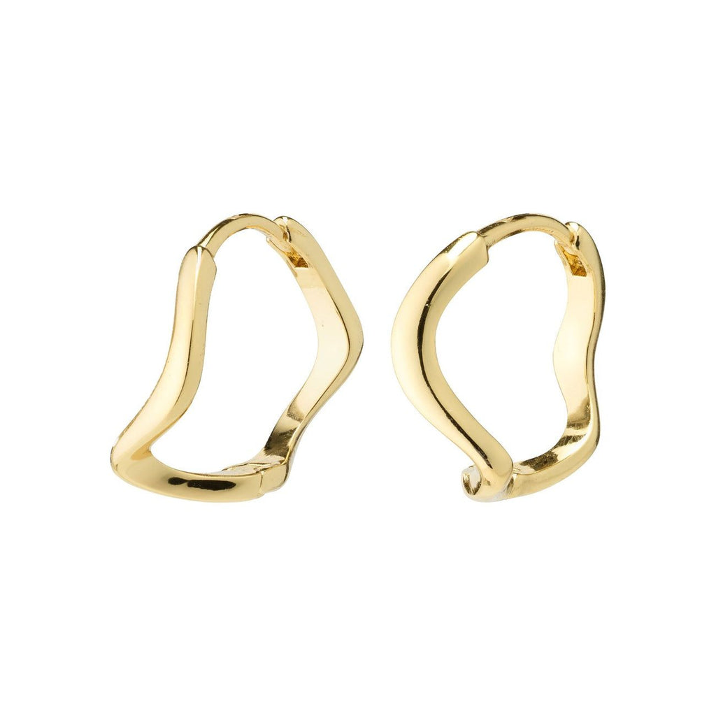 Alberte Organic Shape Hoop Earrings | Gold Plated