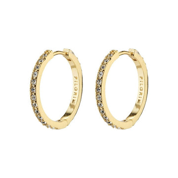 Ebna Med Crystal Hoops | Gold Plated