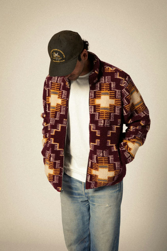 Arctic Fleece Mock Neck Jkt| Lt Cabernet